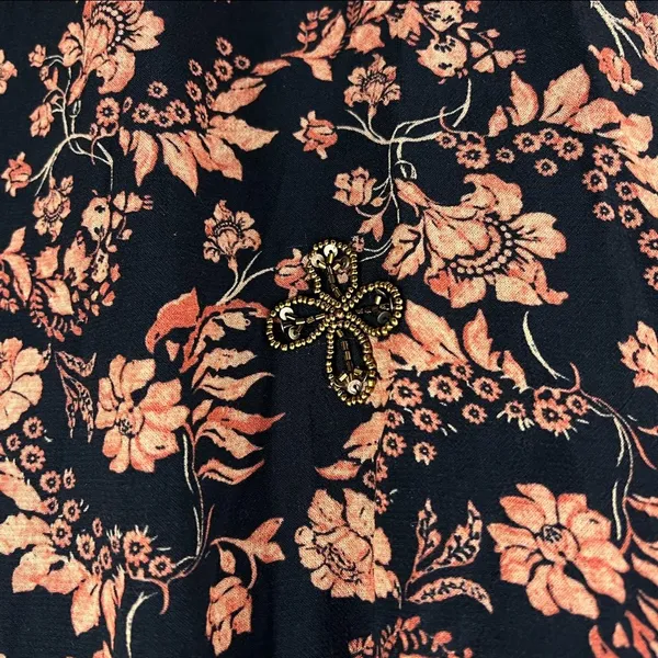 Free People Made Ya Look Sparkle Black Printed Mini Dress Size: Large - Image 12