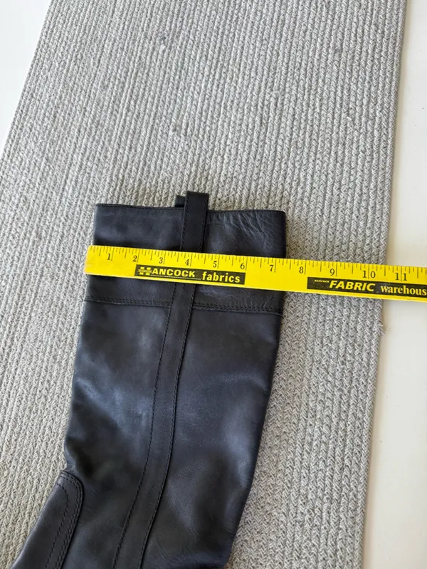 Lucky Brand Black Leather Knee High Riding Boots Sz 8 - Image 5