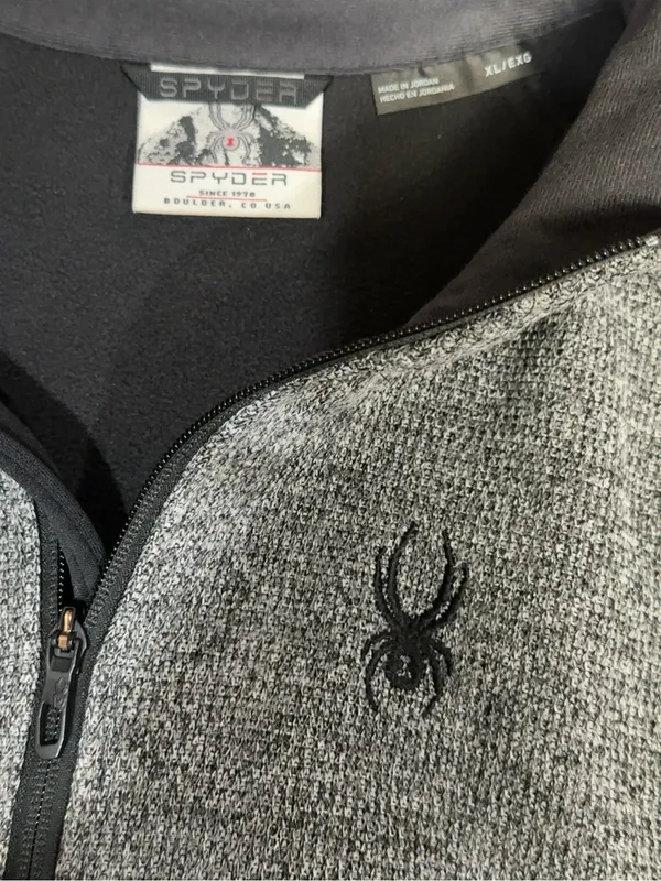 Spyder Women’s XL Gray Black Quarter Zip Pullover Sweater Athletic Top - Image 9
