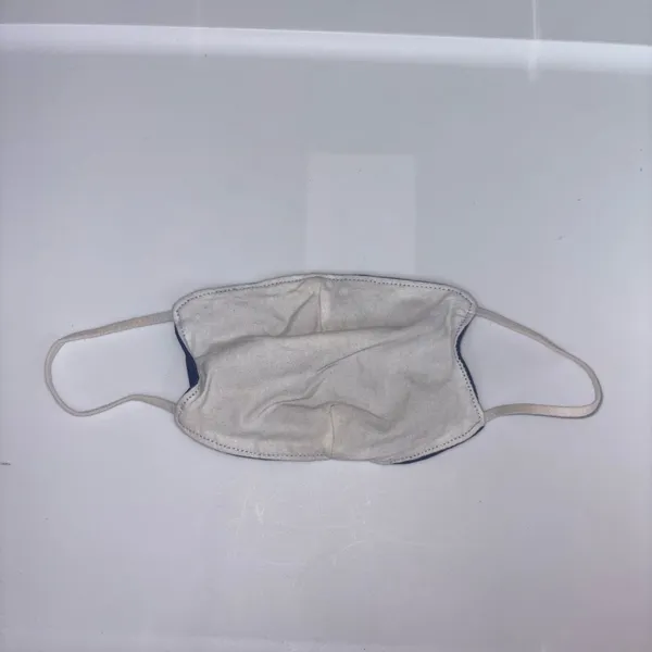Stretchy Blue & White Reusable Face Mask - Image 3