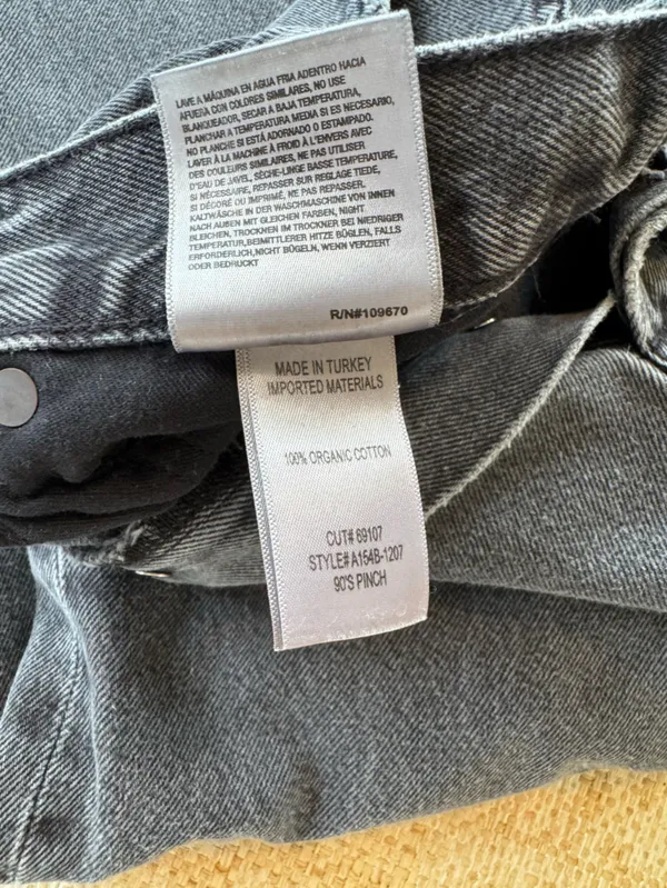 AGOLDE 90’s Pinch Gray Denim Jeans Size 30 Straight Fit Cotton High Rise - Image 4