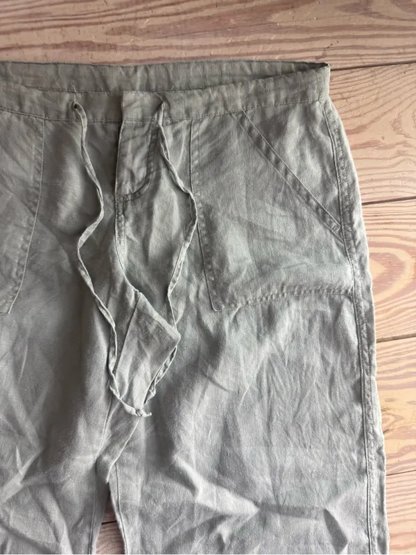 Y2K GAP 100% Linen Wide Leg Drawstring Pants size 2 - Image 2