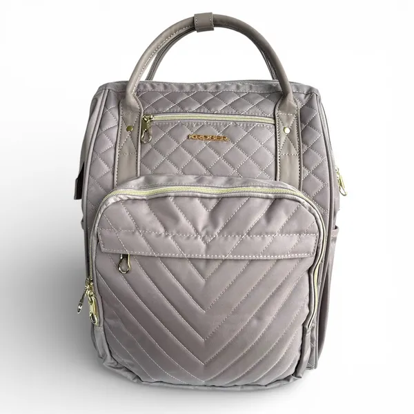 KROSER 17” Quilted Laptop Backpack NWOT Beige RFID USB Work Travel Bag - Image 12