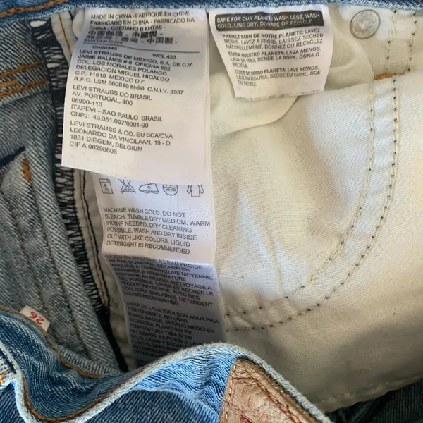 Levi's White Oak Cone Raw Hem Denim Jeans in‎ Medium Blue Wash Button Fly - Image 8