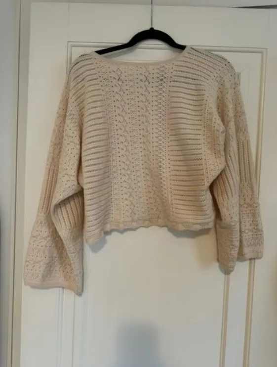 SEZANE Manuela Jumper Cardigan Top Shirt Natural Size L Large - Image 3