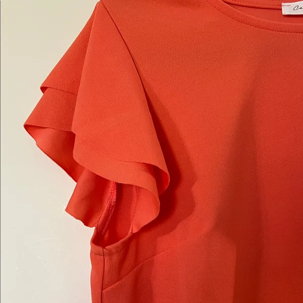 Ces Femme Bold Orange Midi Dress - Image 3