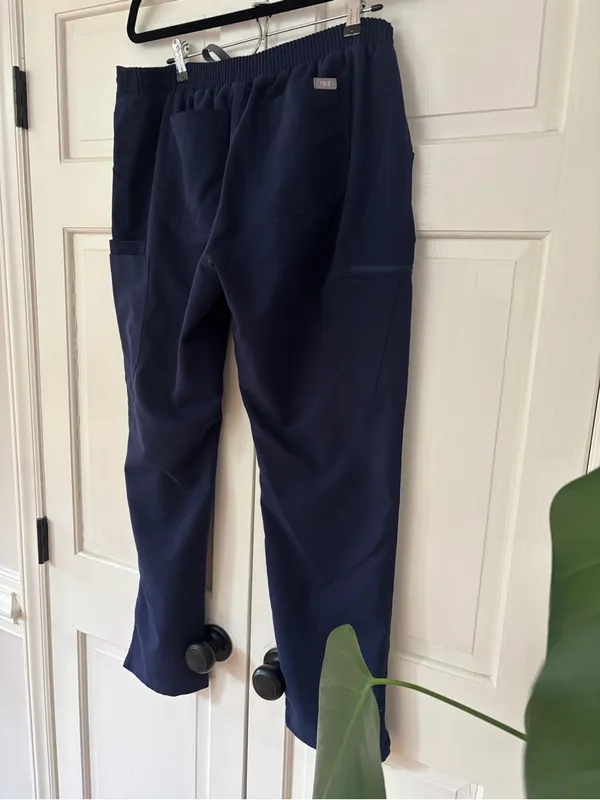Figs‎ Yola Scrub Pants Elastic Waist Navy Blue High Waist Straight Size Large - Image 10