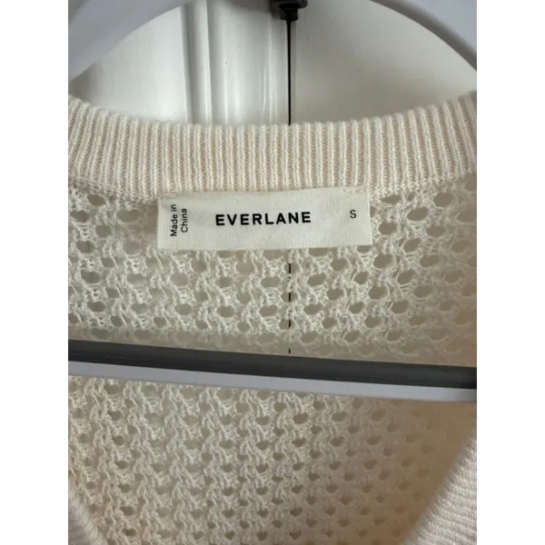 Everlane NWOT Lace Knit Maxi Sweater Dress W/Slip Bone Small Organic Cotton - Image 13