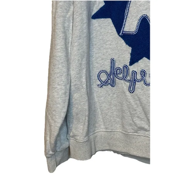 Aelfric Eden Womens Sweatshirt Y2K Oversized Hooded Embroider Star Pullover Small - Image 3