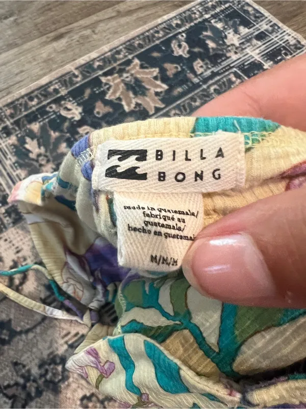 Billabong Floral Halter Crop Top in Yellow, Teal & Purple - Image 10
