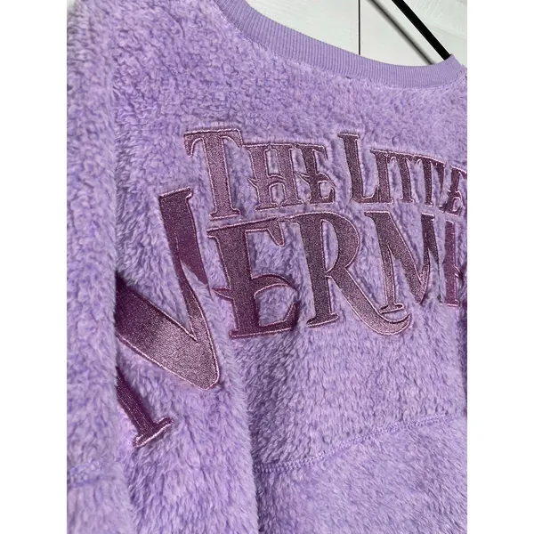 NEW Disney The Little Mermaid Ariel Purple Fuzzy Spirit Jersey Top Size Small - Image 7