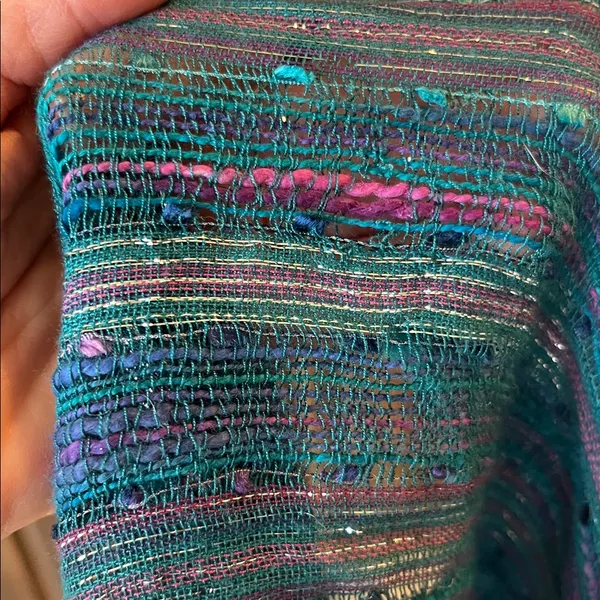 Shimmery Metallic Blue and Purple Scarf - Image 8