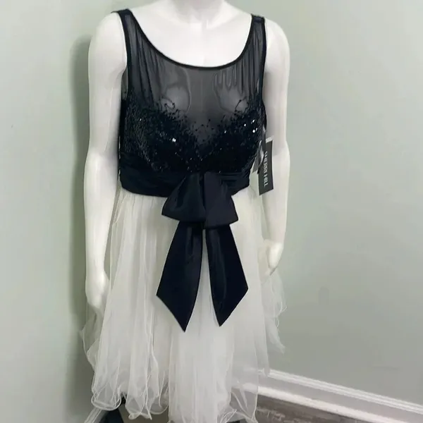 Sherri Hill black & white mini dress size 14 11038 NEW - Image 3