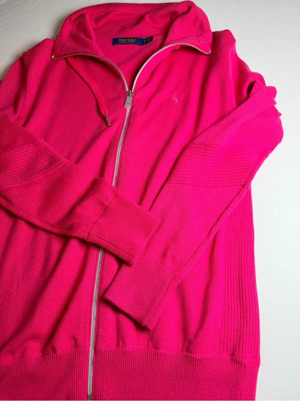Polo Golf Ralph Lauren Women S Pink Cashmere Blend Full Zip Hooded Sweater - Image 11