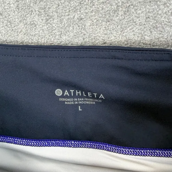 Athleta Running Free Color Block Athletic Shorts Women's Large Blue Purple 3" - Image 4