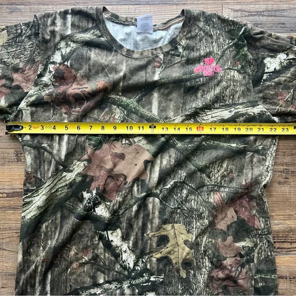 Mossy Oak Women's Pink Logo Camouflage Long Sleeve Shirt Hunting Outdoors Sz 2XL - Image 3