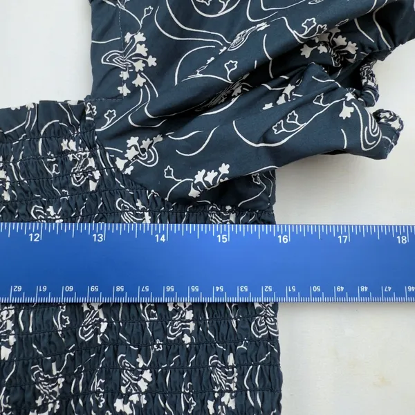 J.Crew Navy Blue Short-Sleeve Smocked Dress Starry Swirl - Image 7