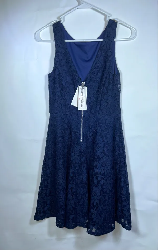 Speechless Navy Floral Lace Fit Flare Dress Juniors XS NWT Wedding Party - Image 2