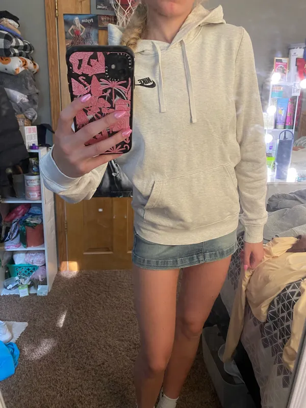 Heather Grey Nike Women’s Hoodie - Image 3