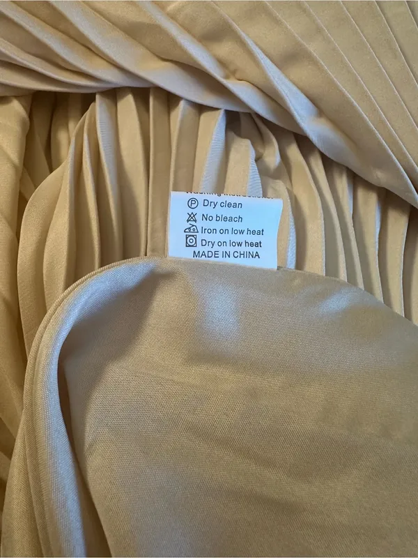 Elegant One Shoulder Pleated Asymmetrical Hemline Champagne 6 NWOT - Image 10