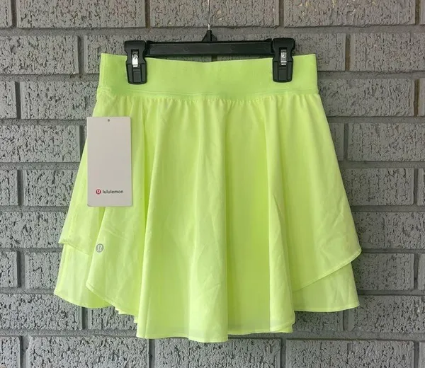 Lululemon Court Rival High-Rise Skirt *Long Faded Zap Green Size 4 Golf Tennis - Image 6