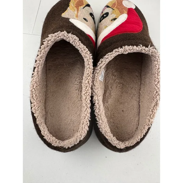 L.L. Bean Womens Daybreak‎ Dog Santa Appliqué Wool Slippers Red Felt Lined Sz 10 - Image 5
