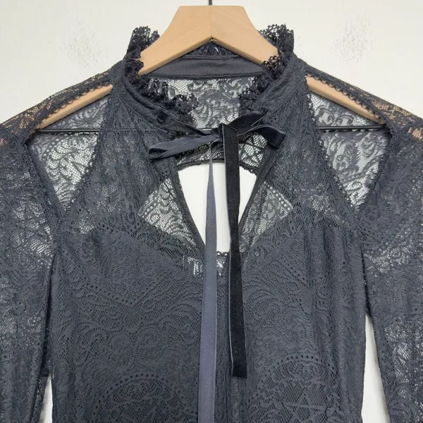 Killstar Women Shes Stardust Lace Mini Dress Small‎ Black Goth Grunge Witchy - Image 2