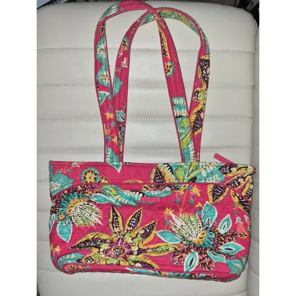 Vera Bradley Floral Quilted Tote Bag - Vibrant Pattern - Image 3