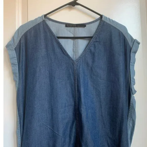 ALLSAINTS Kinney Dress Blue‎ Chambray Denim - Image 3