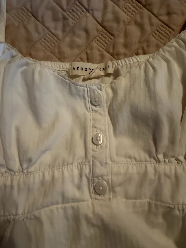 Aeropostale Babydoll Top White Tank Tie - Image 4