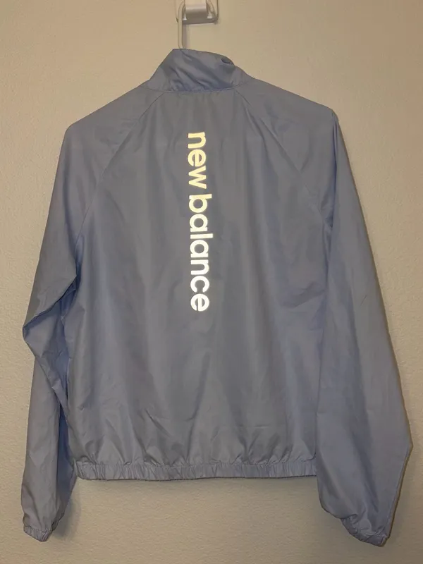 New Balance Full Zip Running Windbreaker Jacket Light Blue - Image 2