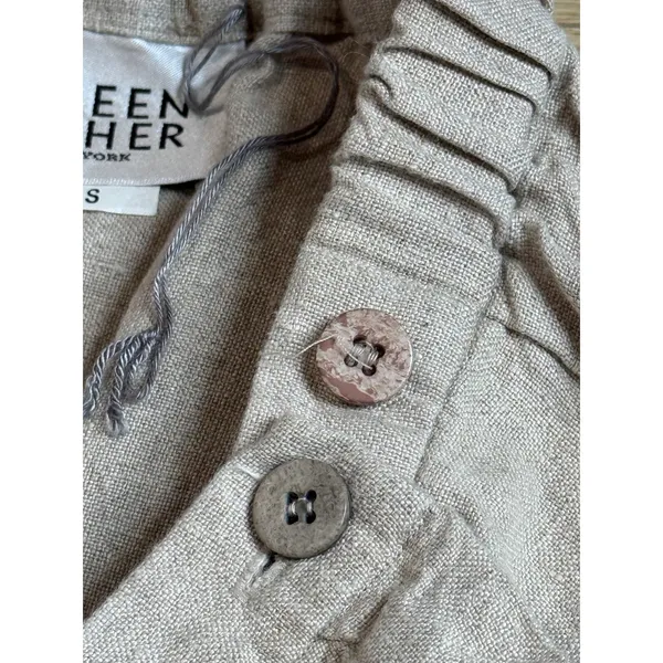 EUC Eileen Fisher Delave 100% Linen Wrap Skirt Beige Coastal MADE IN USA size S - Image 10