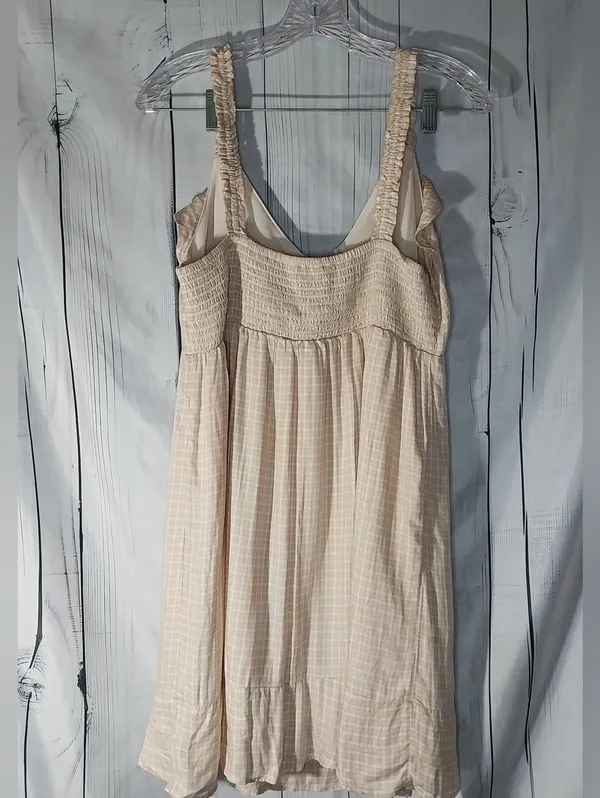 American Eagle Plaid Mini Boho Cottagecore Casual Prairie Peasant Sundress - Image 2