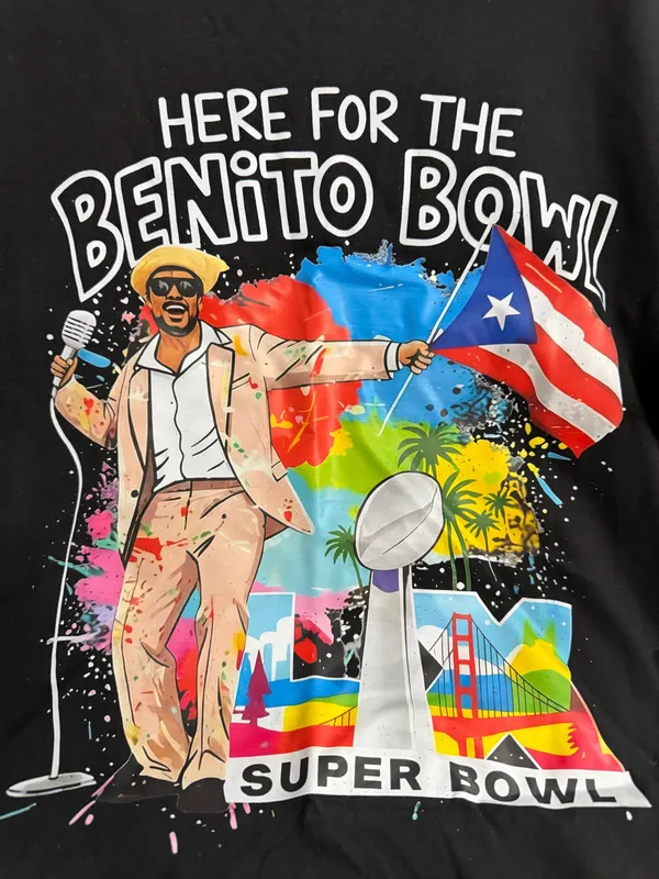 Black Graphic 'Here for the Benito Bowl' Super Bowl Men's T‑Shirt - Image 2