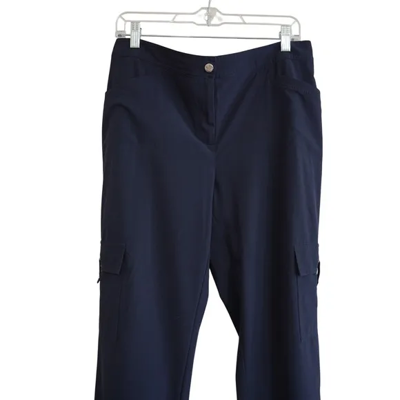Zenergy Chicos‎ Medium Navy Blue Lightweight Cargo Pants Regular Stretch Casual - Image 2