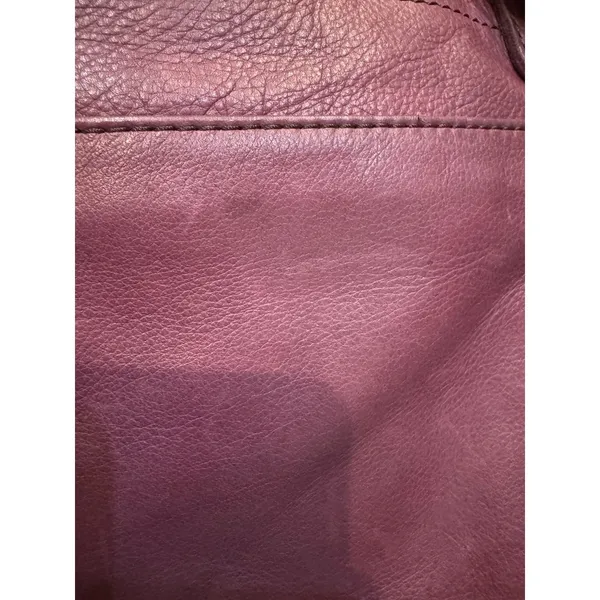 Lucky Brand Leather Fringe Crossbody Shoulder Bag Brown Boho Hippie‎ Plum - Image 2