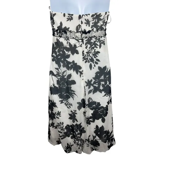 David’s Bridal Black White Floral Strapless Bridal Bridesmaid Party Dress 10 NWT - Image 2