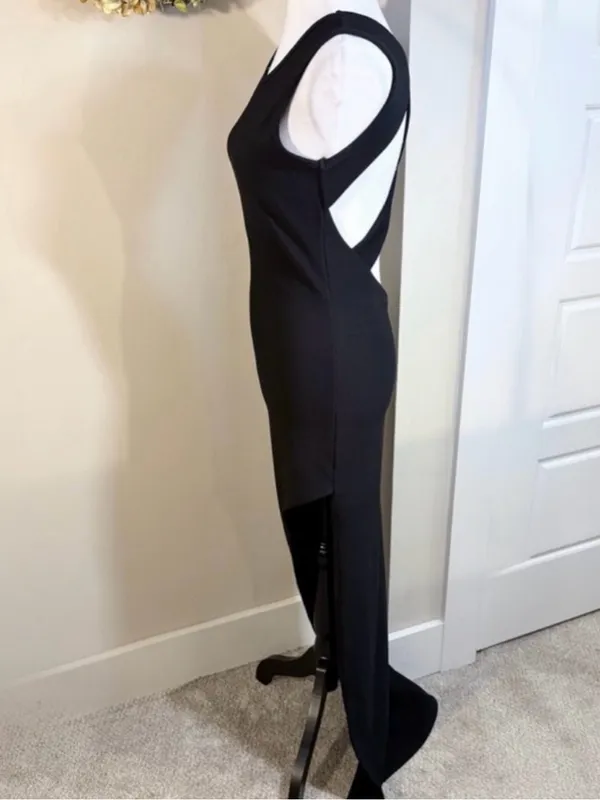 💥Lovers + Friends Passion Black Cutout Maxi Dress with High Slit Sz M🧡 - Image 7