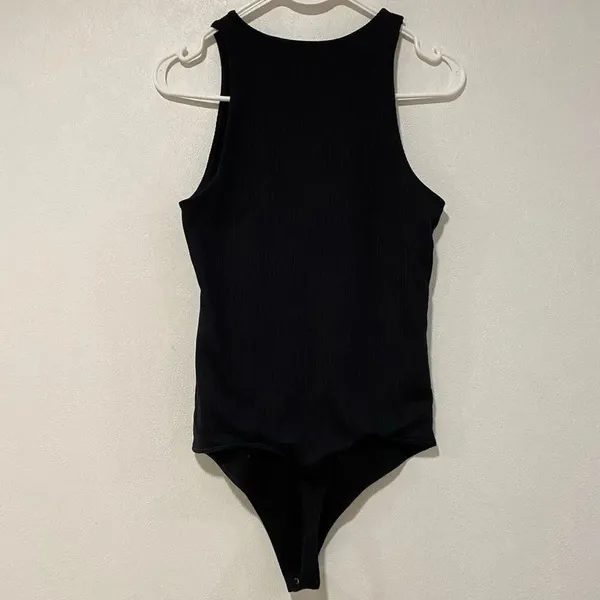 Abercrombie & Fitch Black Ribbed Bodysuit Sleeveless Size M - Image 2