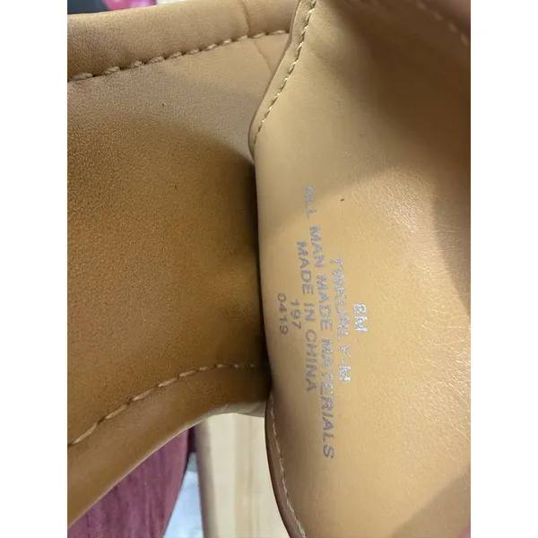 Tommy Hilfiger Women Thong Sandals Brown Ankle Strap Gold Buckle Open Size 8 M - Image 11