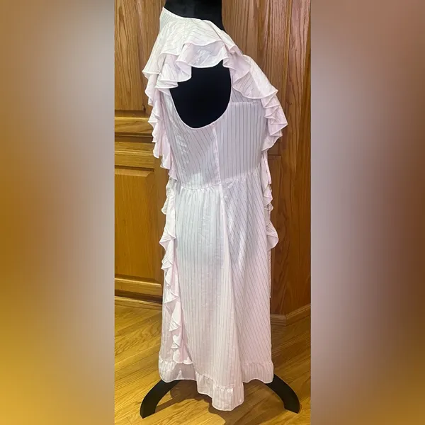Victoria's Secret Dream Angels Sheer Satin Ruffle Kimono Robe Pink‎ & Rose Gold - Image 8