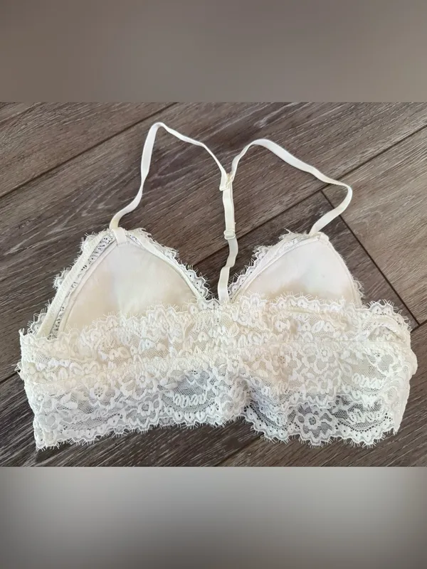 Aerie White Lace Padded Bralette - Image 3