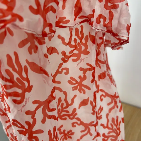 Milly Coral and White Strapless Dress coverup - Image 4