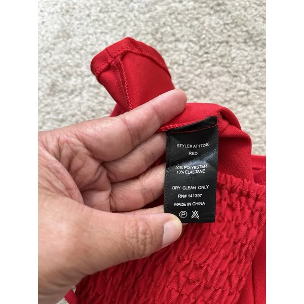 Astr The Label Pleated Scarlet Red Pleated Smocked Bustier Strappy Tank Top S - Image 6
