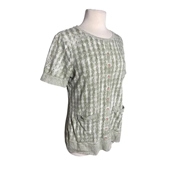 ANTHROPOLOGIE PILCRO Women’s Green Printed Front Pocket Knit Top - Image 3