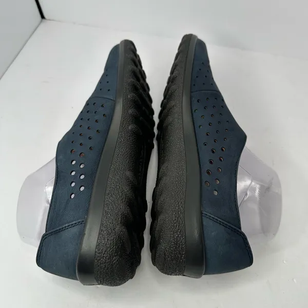 Hotter Thrill Navy Nubuck Leather Perforated Slip-On Comfort Shoes Sz 8.5 - Image 7