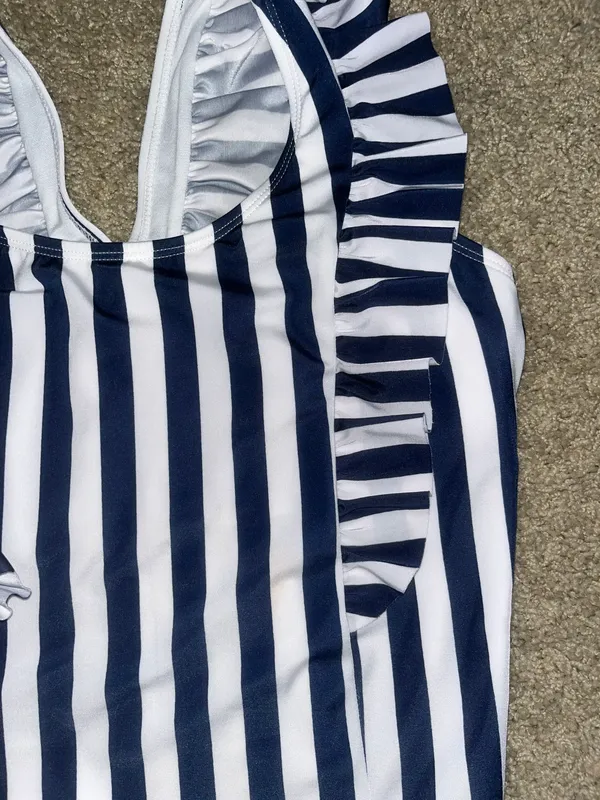 Striped One Piece Swimsuit - Image 3