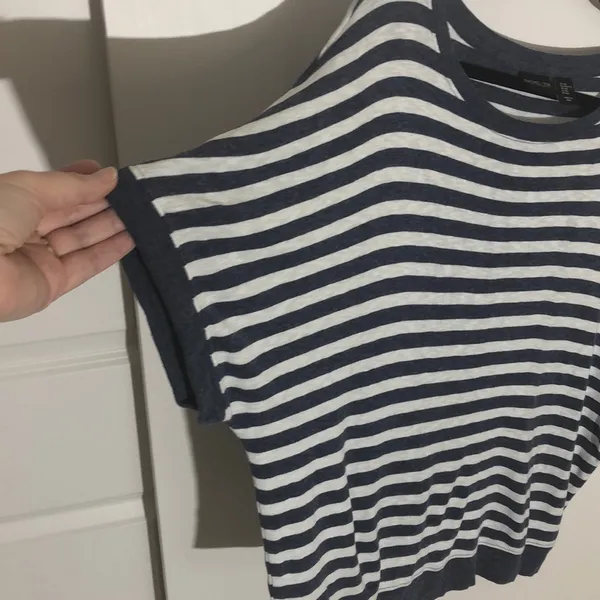 Rachel Zoe Blue White Striped Top XXL Dolman Sleeve - Image 2