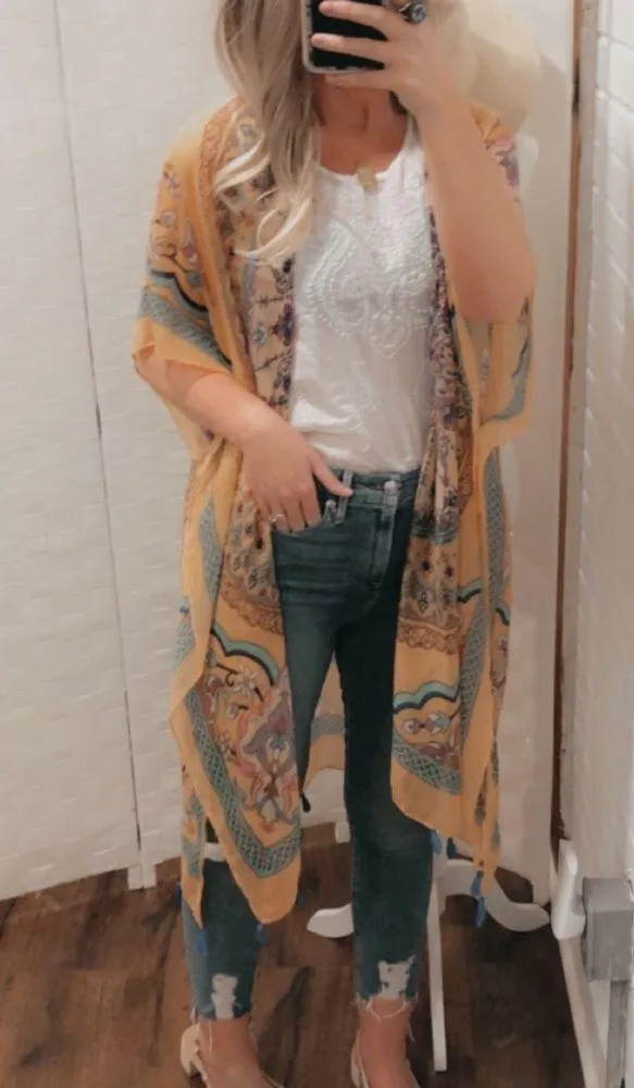 WOVEN HEART boho kimono - Image 3