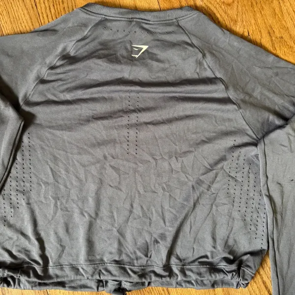 Gymshark Breeze Lightweight Seamless Long Sleeve Crop Top‎ Grey XS - Image 5